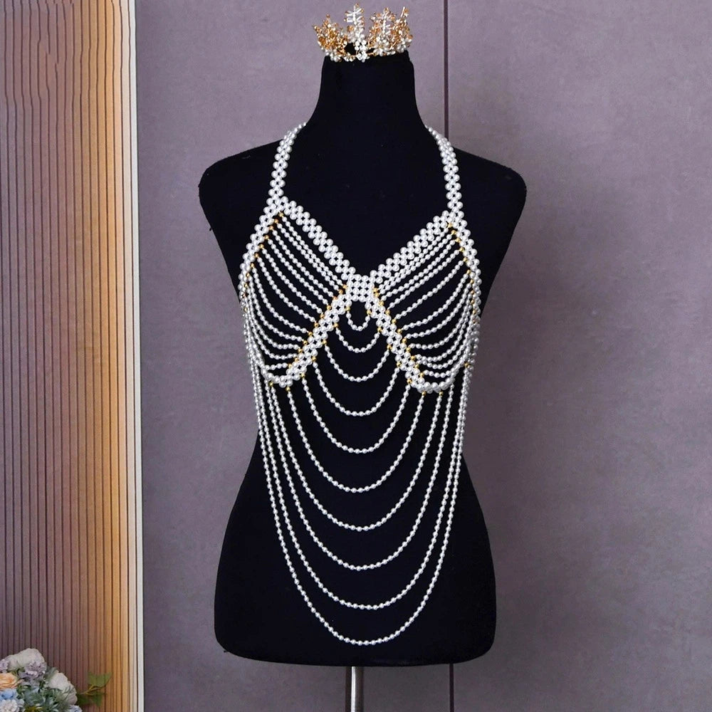 Pearl-Look Beaded Shoulder Shawl