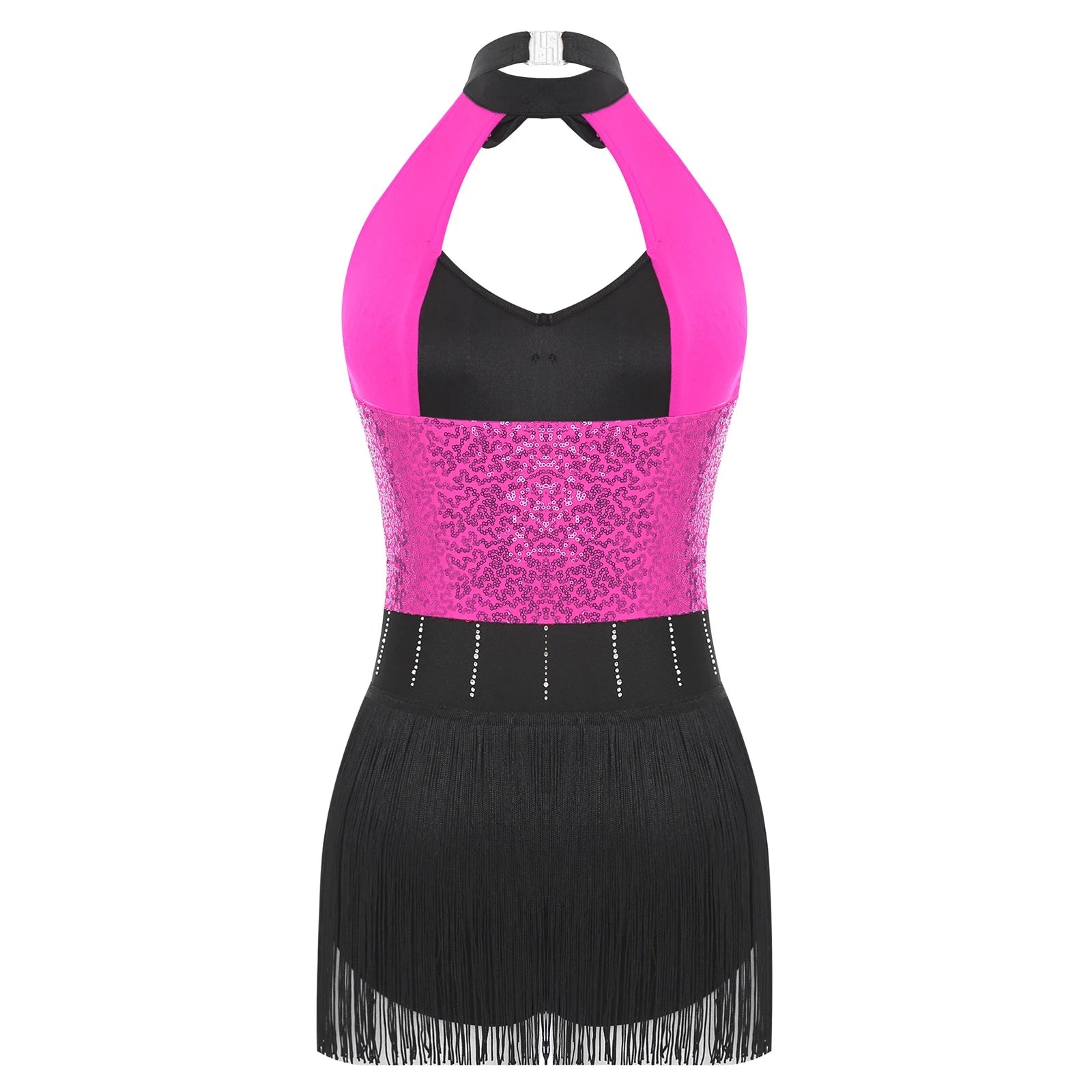 The Stardust Tuxedo Tassel Bodysuit – Luxury Sequins & Rhinestone Showgirl Leotard