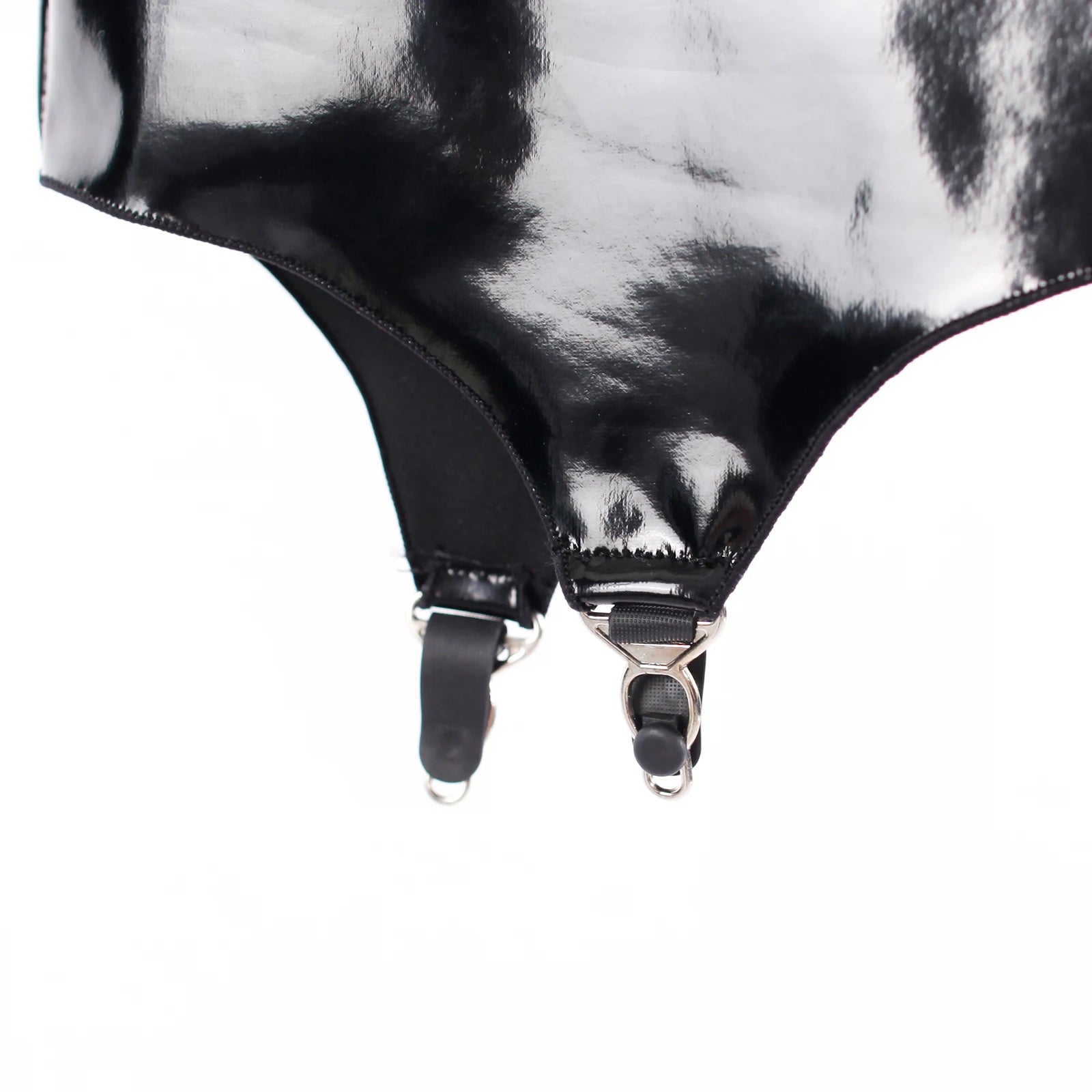 High-Waist Patent Leather Garter Belt High-Gloss Liquid Elastic Suspender Belt