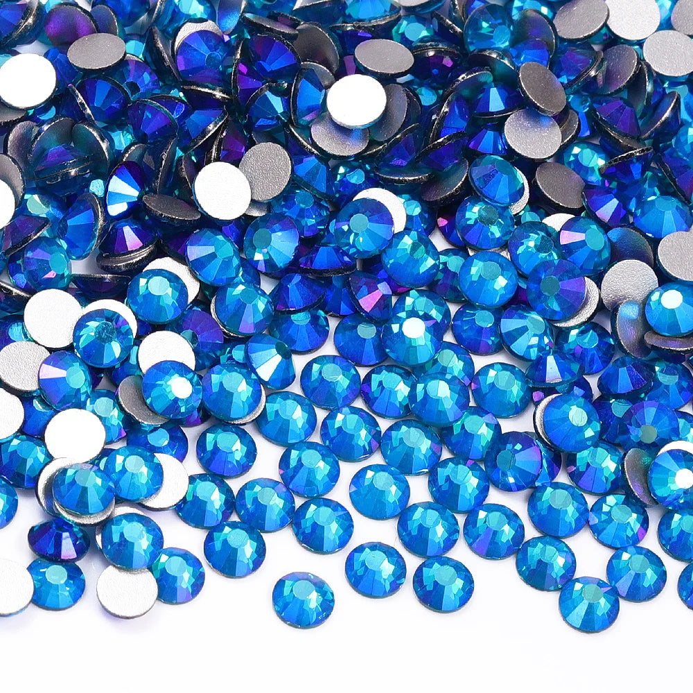 SS6-SS30 Top Quality Multi-color AB Non-Hotfix Flat-Back Glass Rhinestones