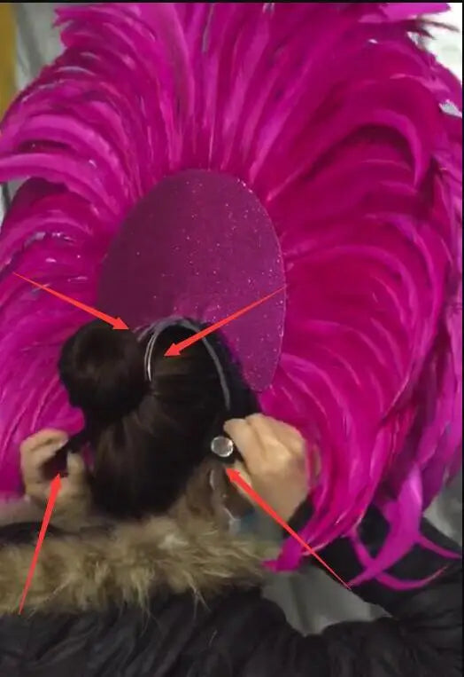 The Stardust Dionysia – Elegant Feathered Samba Carnival & Masquerade Headdress