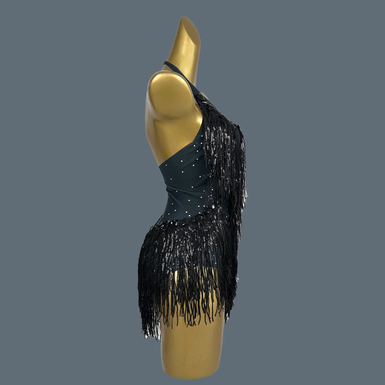 Crystal Sequin Tassel Bodysuit Dance Performance Stage Costume Leotard
