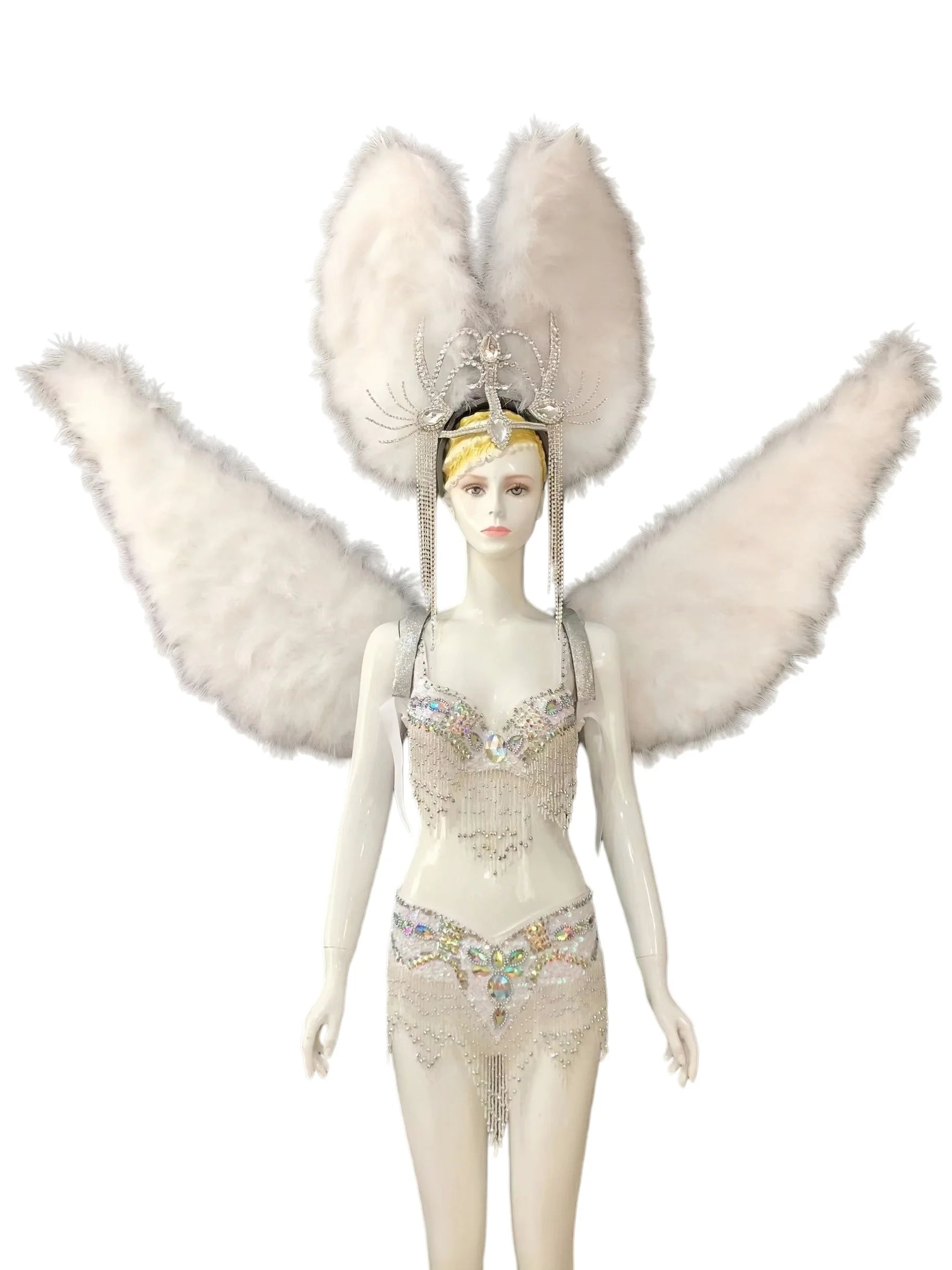 Multi-Color Feathered Wing and Headdress Performance Set
