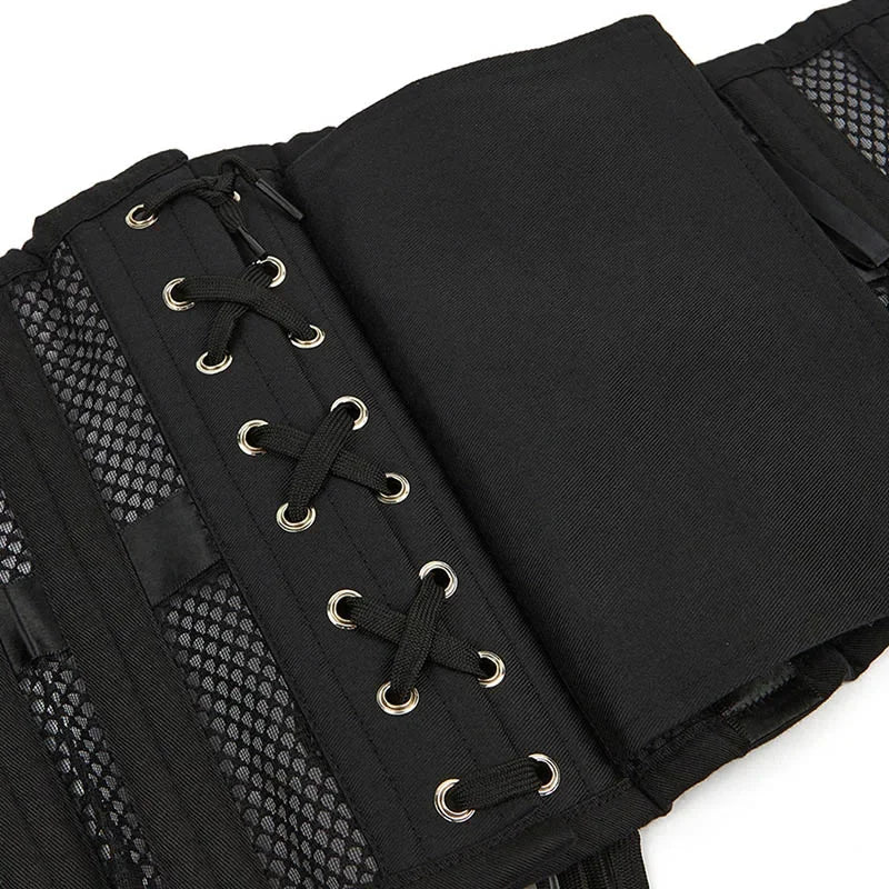 Steel Boned Mesh Short Torso Waspie Corset & Breathable Waist Cincher