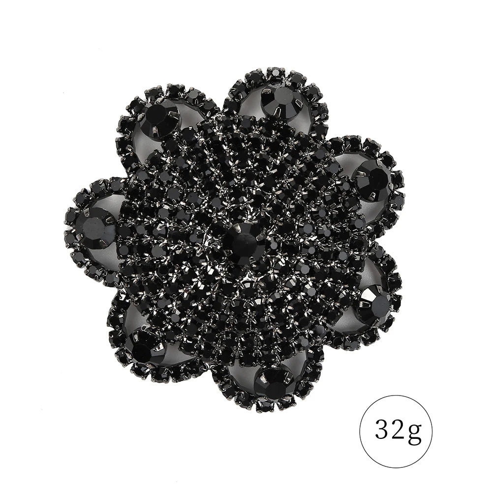 Sparkly Rhinestone Flower Reusable Nipple Pasties Self-Adhesive Silicone Covers