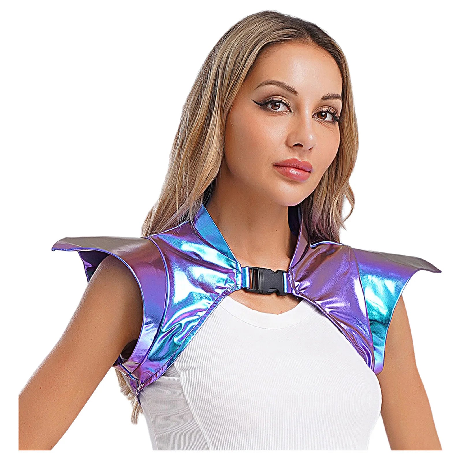 Metallic Gothic Armor Shoulder Shrug Steampunk Pauldron Collar Stage Costume