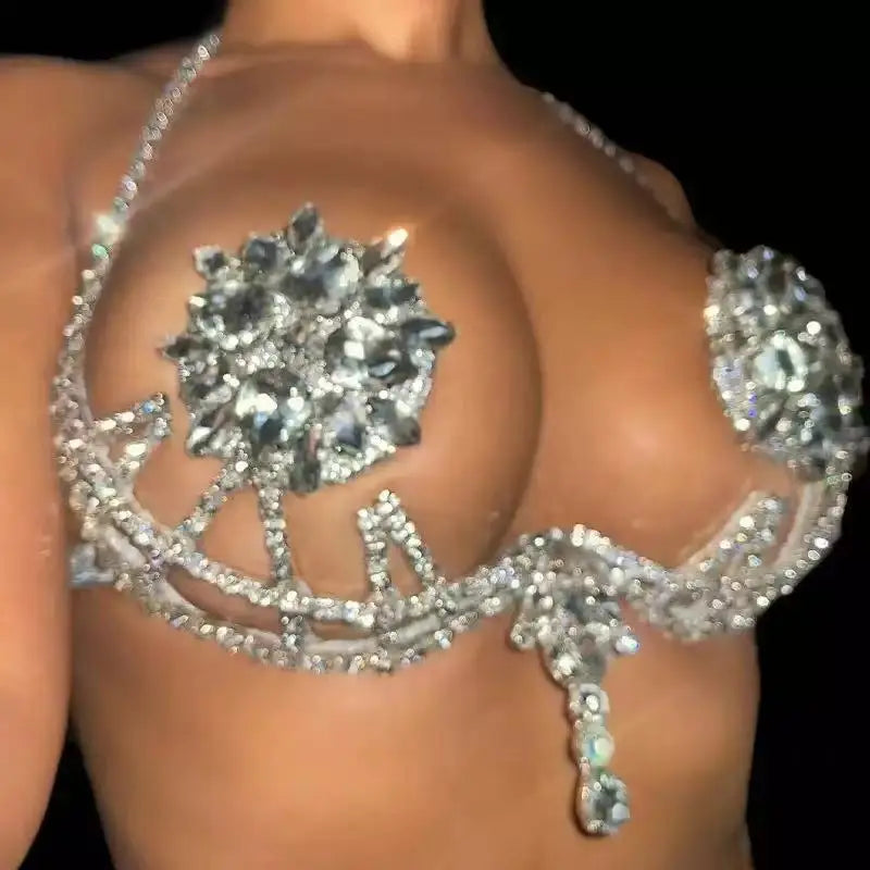 Crystal Costume Bra Body Chain