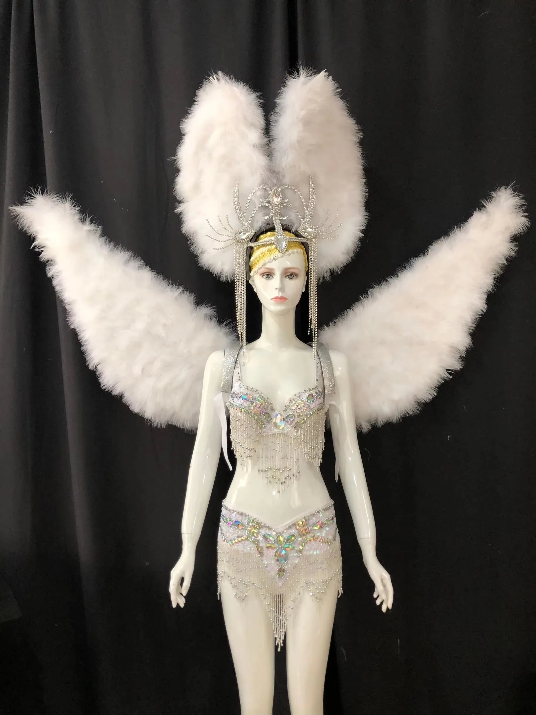Multi-Color Feathered Wing and Headdress Performance Set