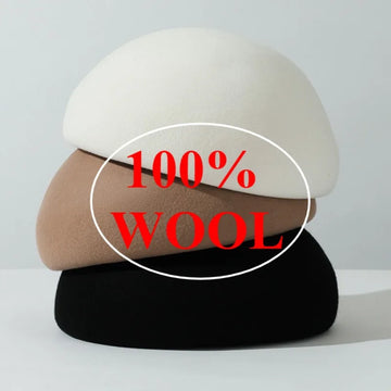Wool Felt Pillbox Hat — 56–58 cm