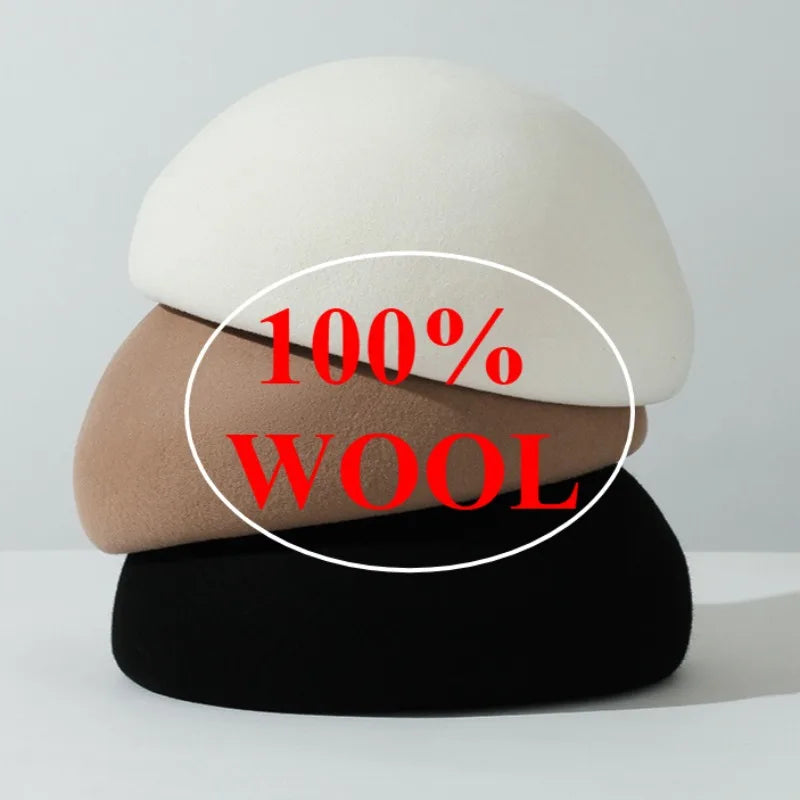 Wool Felt Pillbox Hat — 56–58 cm