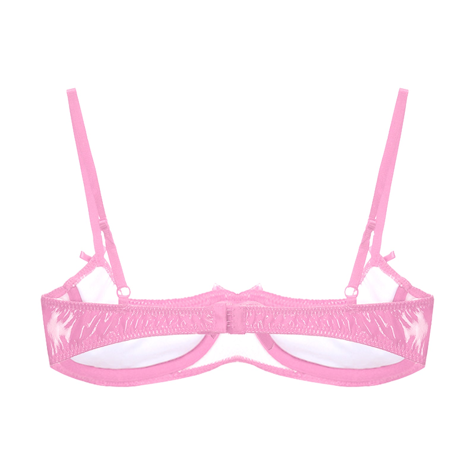 Patent Leather Underwired Open-Cup Bra