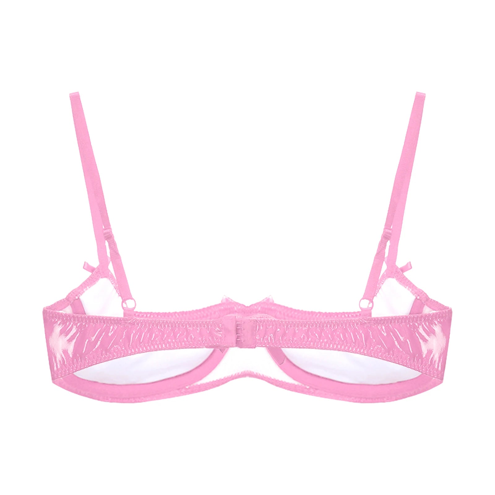 Patent Leather Underwired Open-Cup Bra