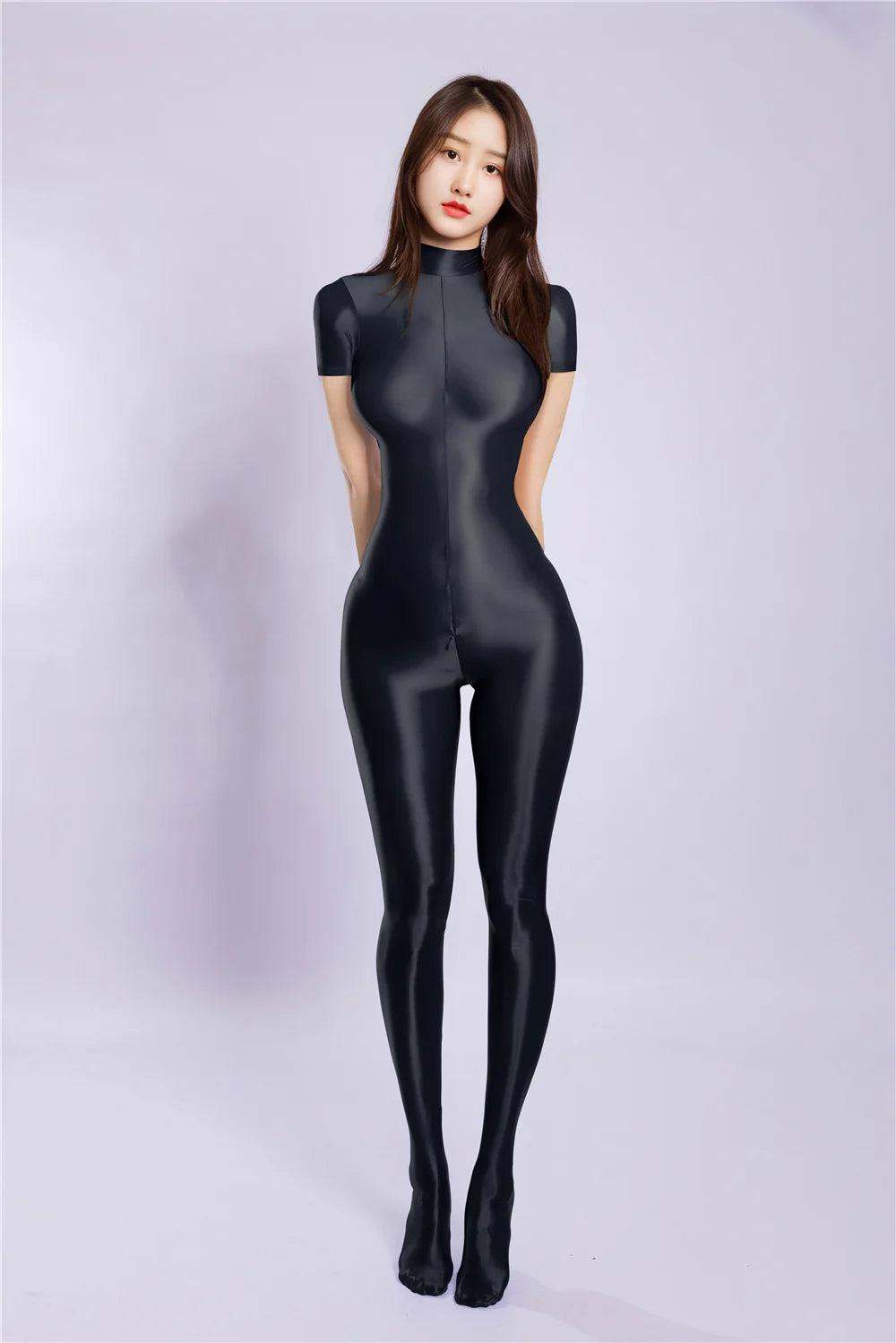 Breathable High-Stretch Zipper Crotch Yoga Bodysuit Shaping Leotard Unitard