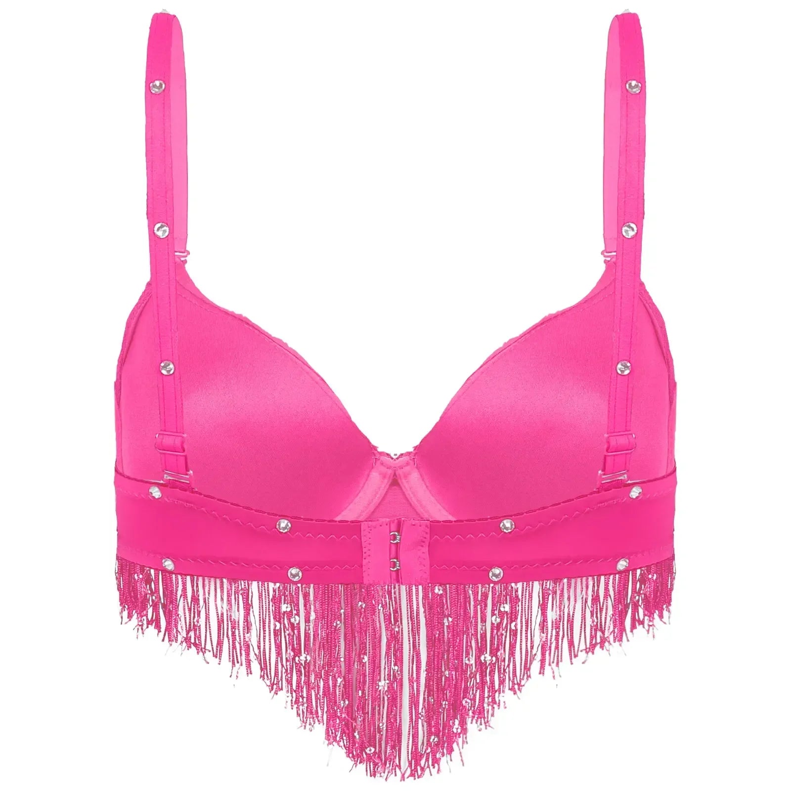 The Stardust Oasis Sirena – Sequined Tassel & Rhinestone Push-Up Belly Dance Bra Top