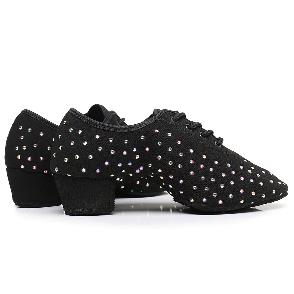 The Stardust Midnight Flash Oxford – Rhinestone Lace-Up Dance Shoe