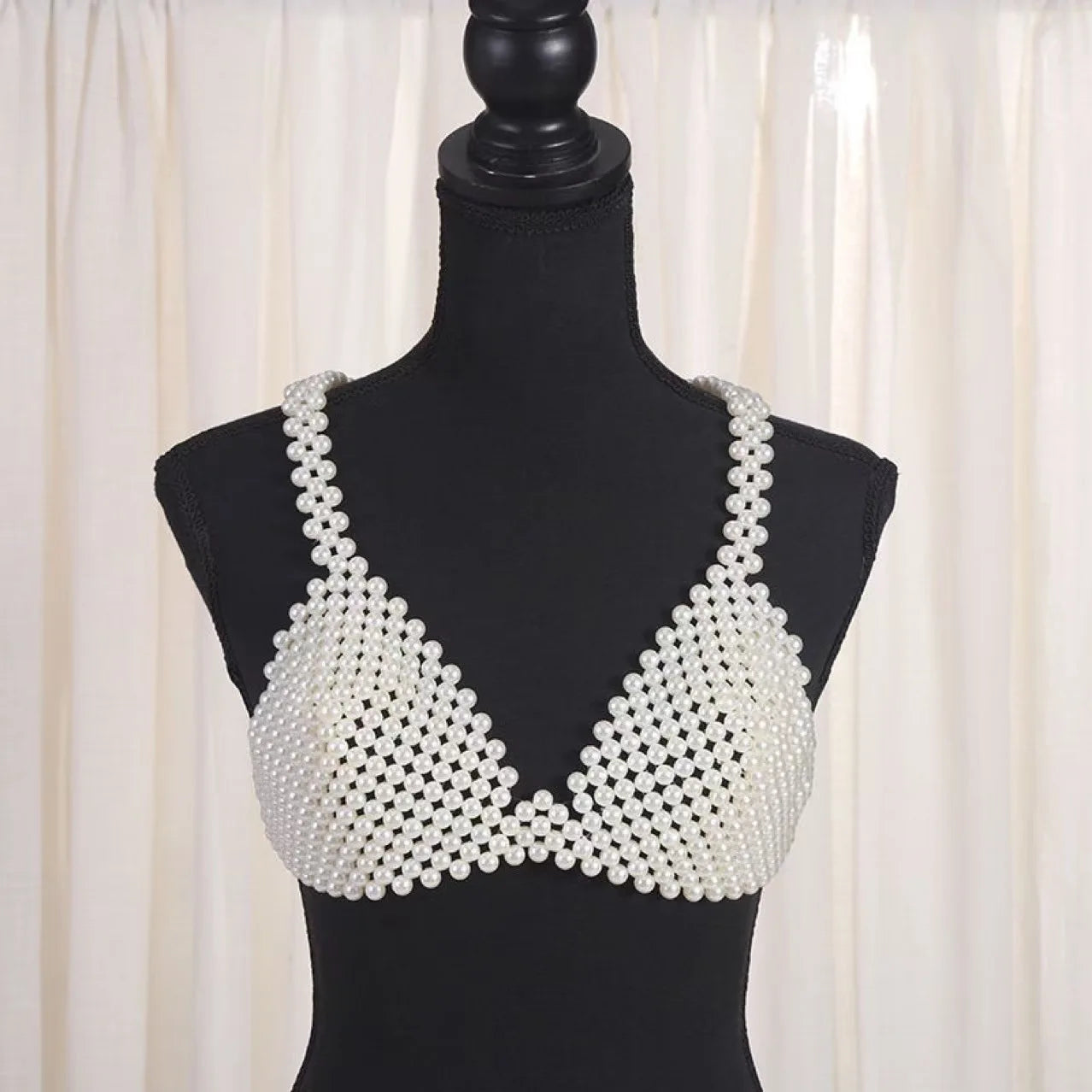 Handmade Pearl Bikini Bra Chain & Worn-Outside Body Jewelry