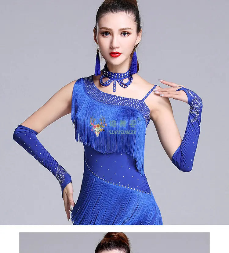Rhinestone Fringe Dance Sleeves & Accessory Options