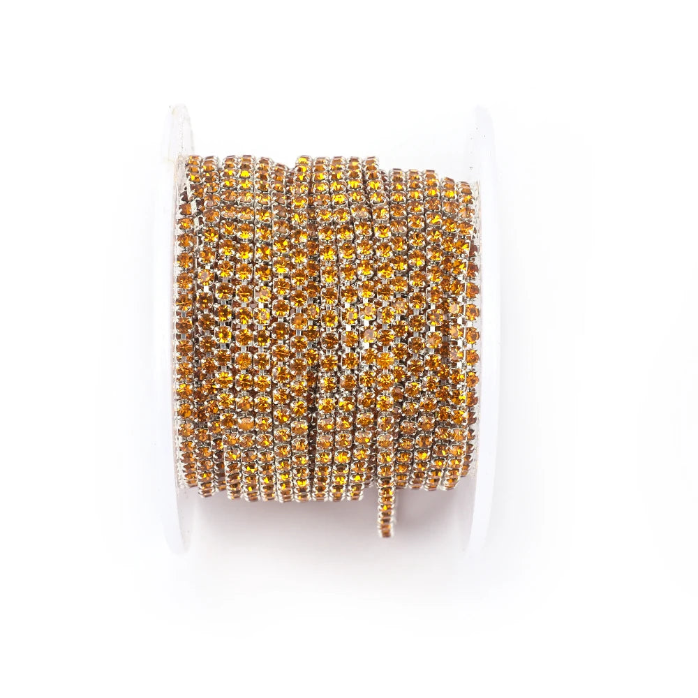 The Stardust Prism Stream – Premium Glass Crystal Close Rhinestone Cup Chain Trim