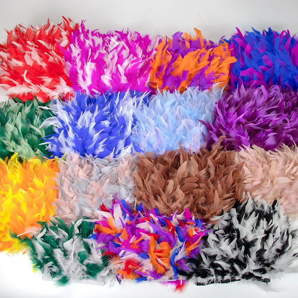 Fluffy Turkey Feathers Trim Ribbon Fringe