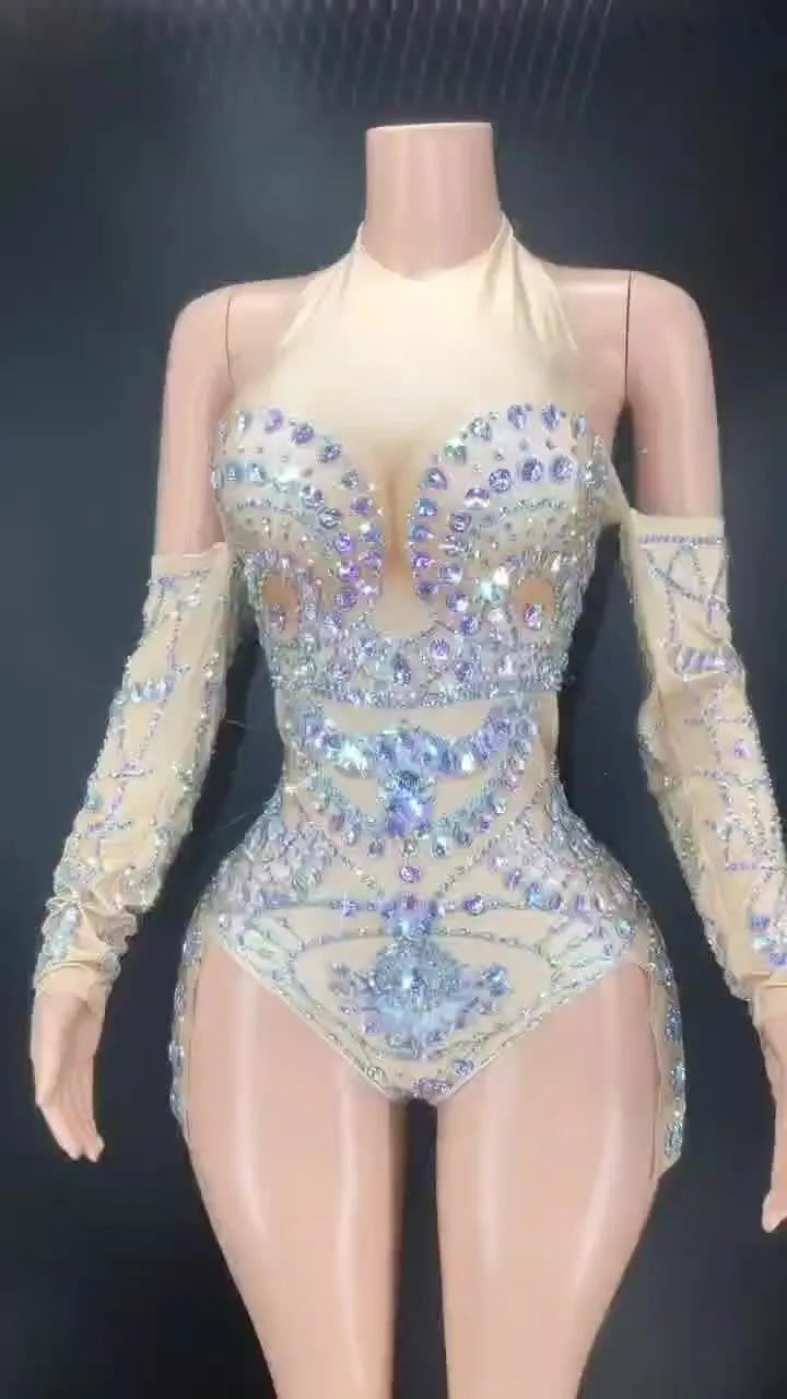 Rhinestone Stretch Performance Bodysuit