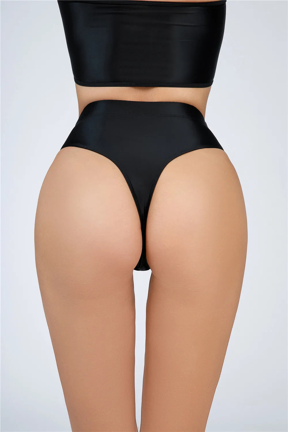 Sexy Women Shiny High Waist G-string Sheer Yoga Shaper Sexy Brief Candy Color Elastic T-Back Oil Glossy Thong UnderWear Dance