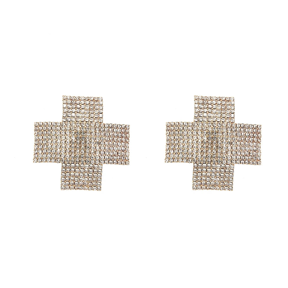 Sparkly Rhinestone Starburst Reusable Nipple Pasties Self-Adhesive Breast Covers