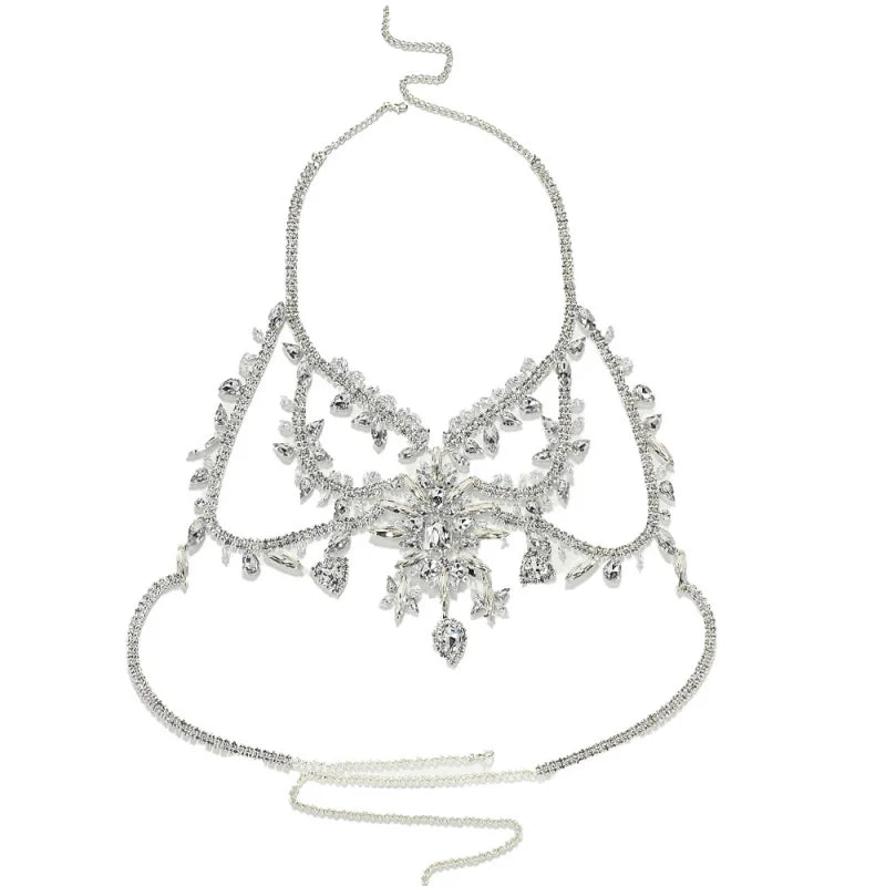 Rhinestone Costume Chest Chain