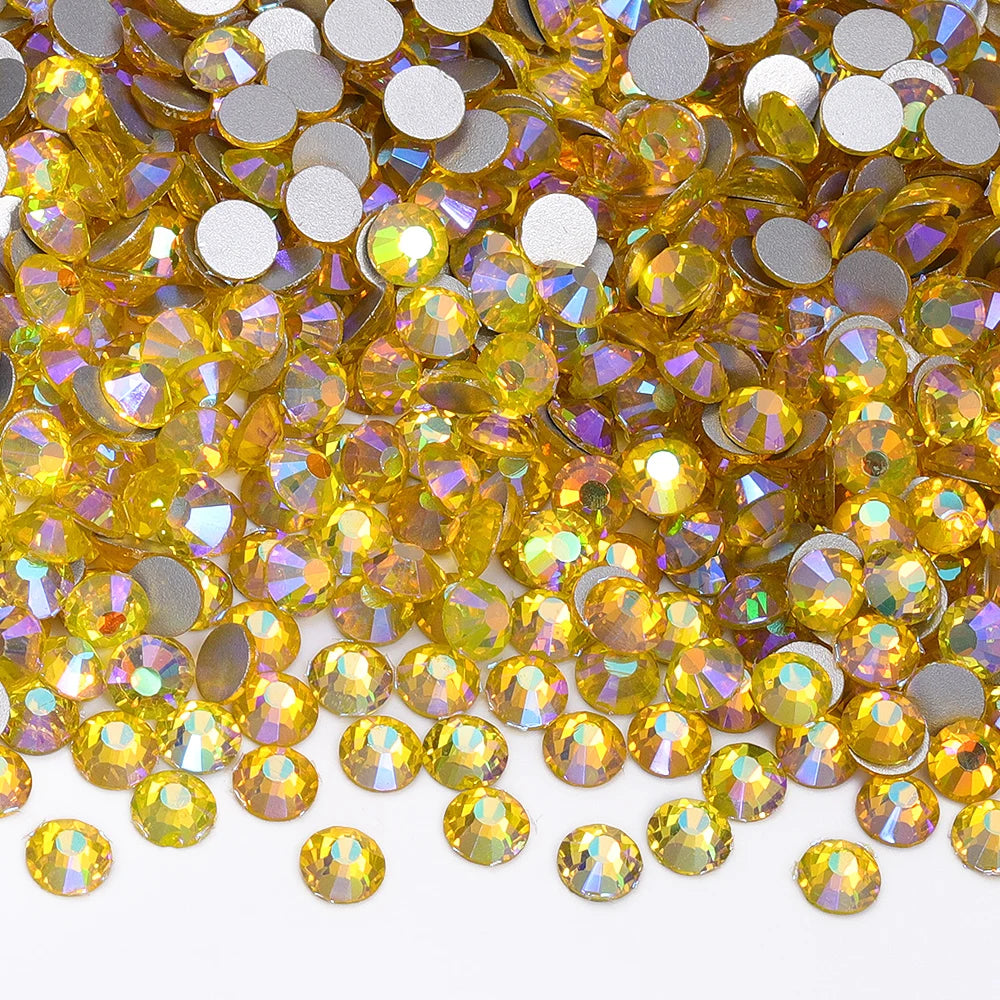 SS6-SS30 Top Quality Multi-color AB Non-Hotfix Flat-Back Glass Rhinestones