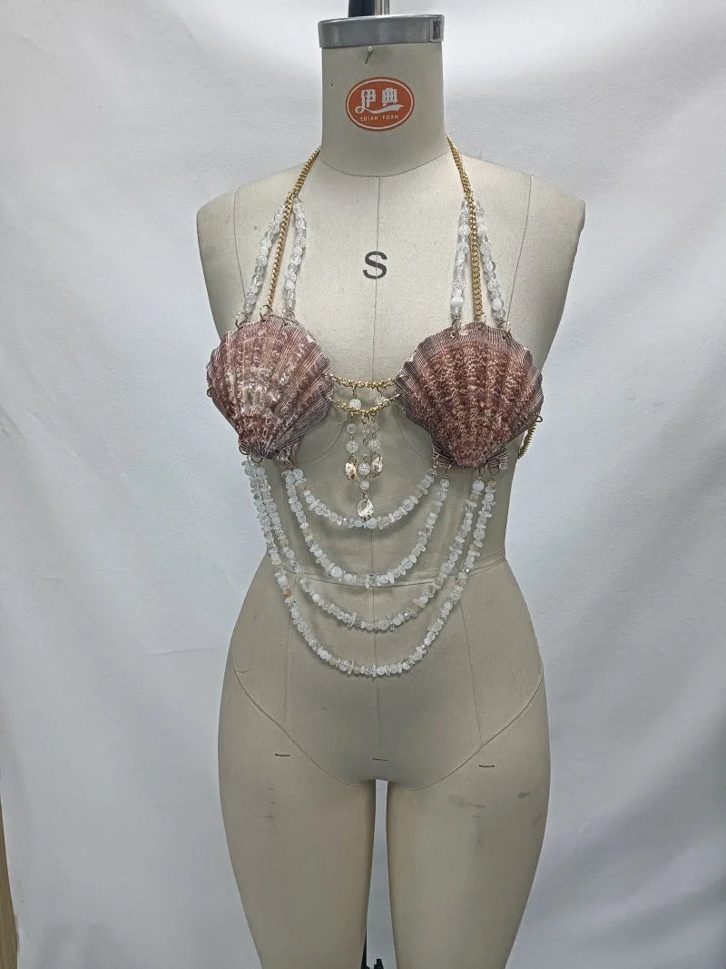 Dazzling Multilayer Pearl String Bra Chain & Body Jewelry