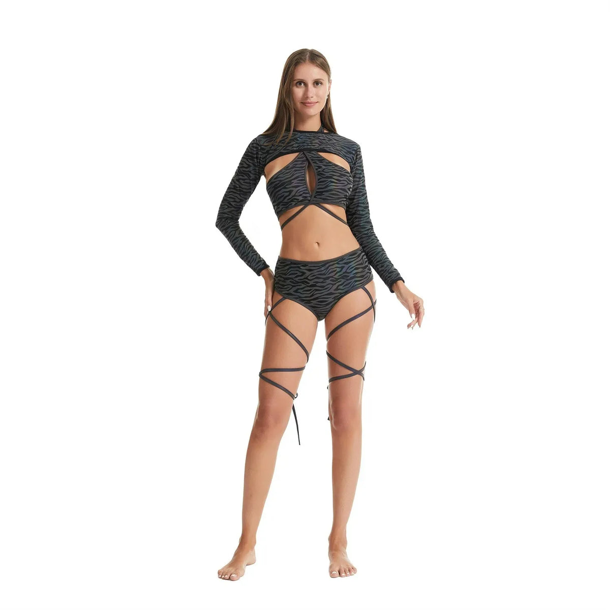 Reflective Gogo Performance Costume Set