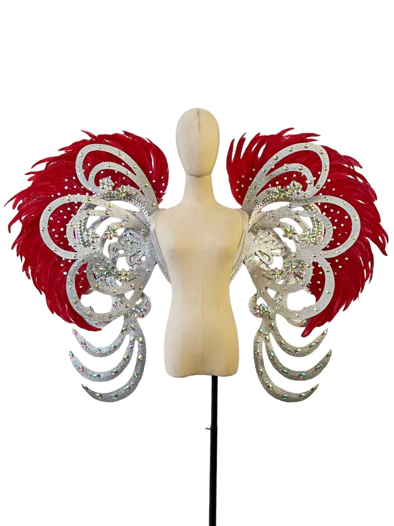 The Stardust Phoenix Wings – Deluxe Feathered Samba Backpiece & Stage Wings