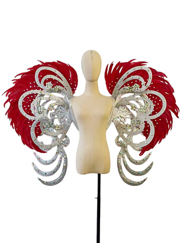 Deluxe Feathered Samba Backpiece & Stage Wings