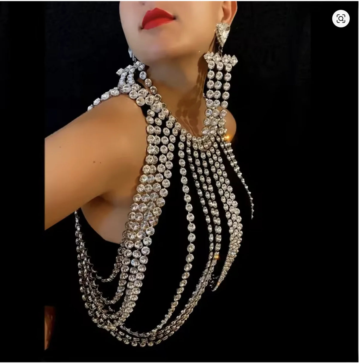 Rhinestone Bra Chain & Bracelet Jewelry