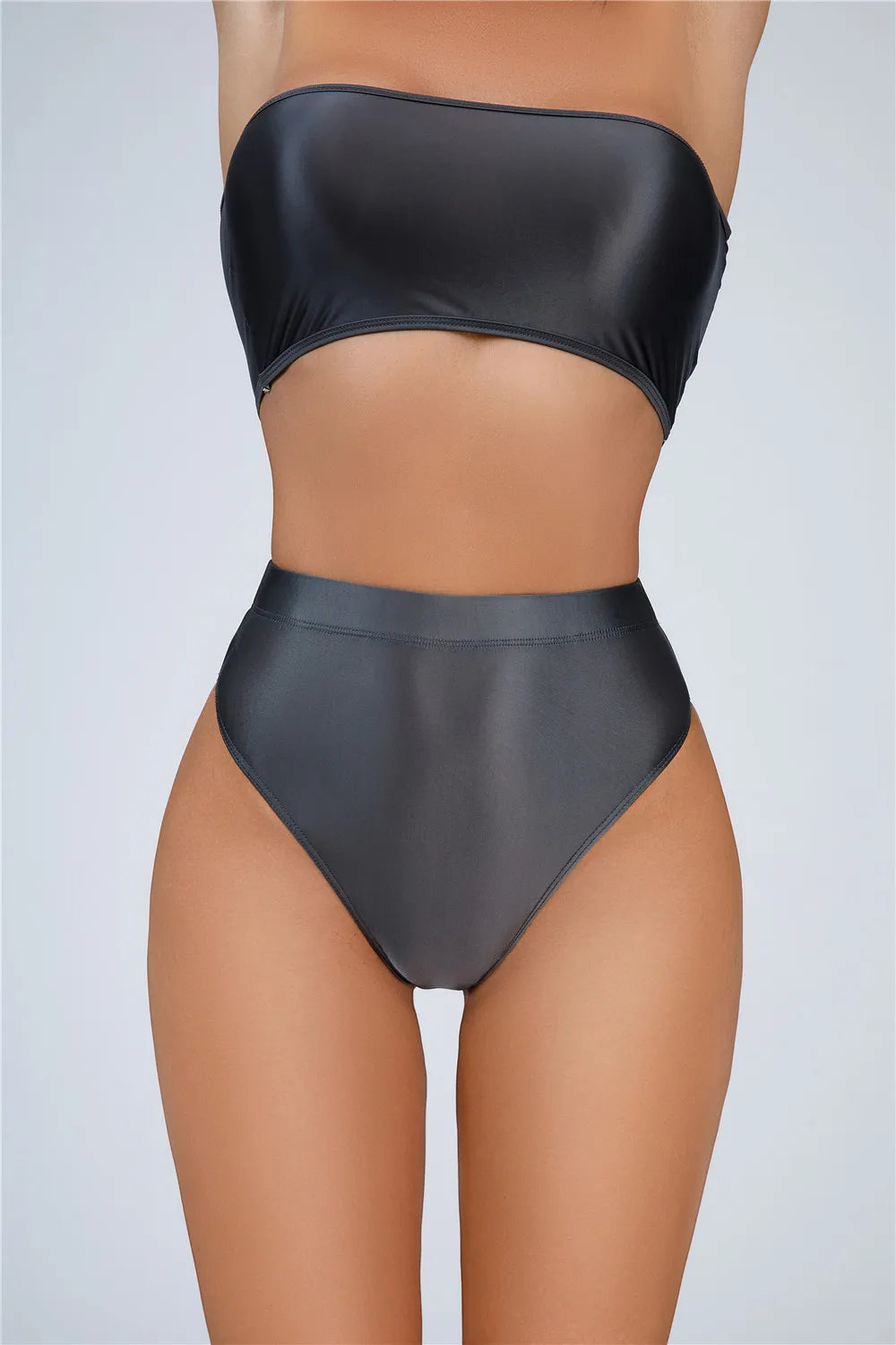 Sexy Women Shiny High Waist G-string Sheer Yoga Shaper Sexy Brief Candy Color Elastic T-Back Oil Glossy Thong UnderWear Dance