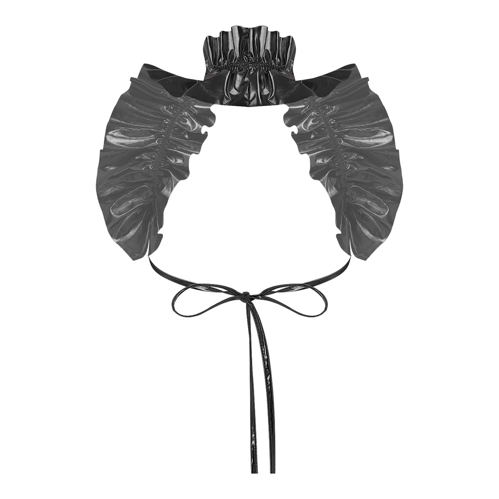 Metallic Ruffled Renaissance Neck Shrug Holographic Victorian Shoulder Capelet