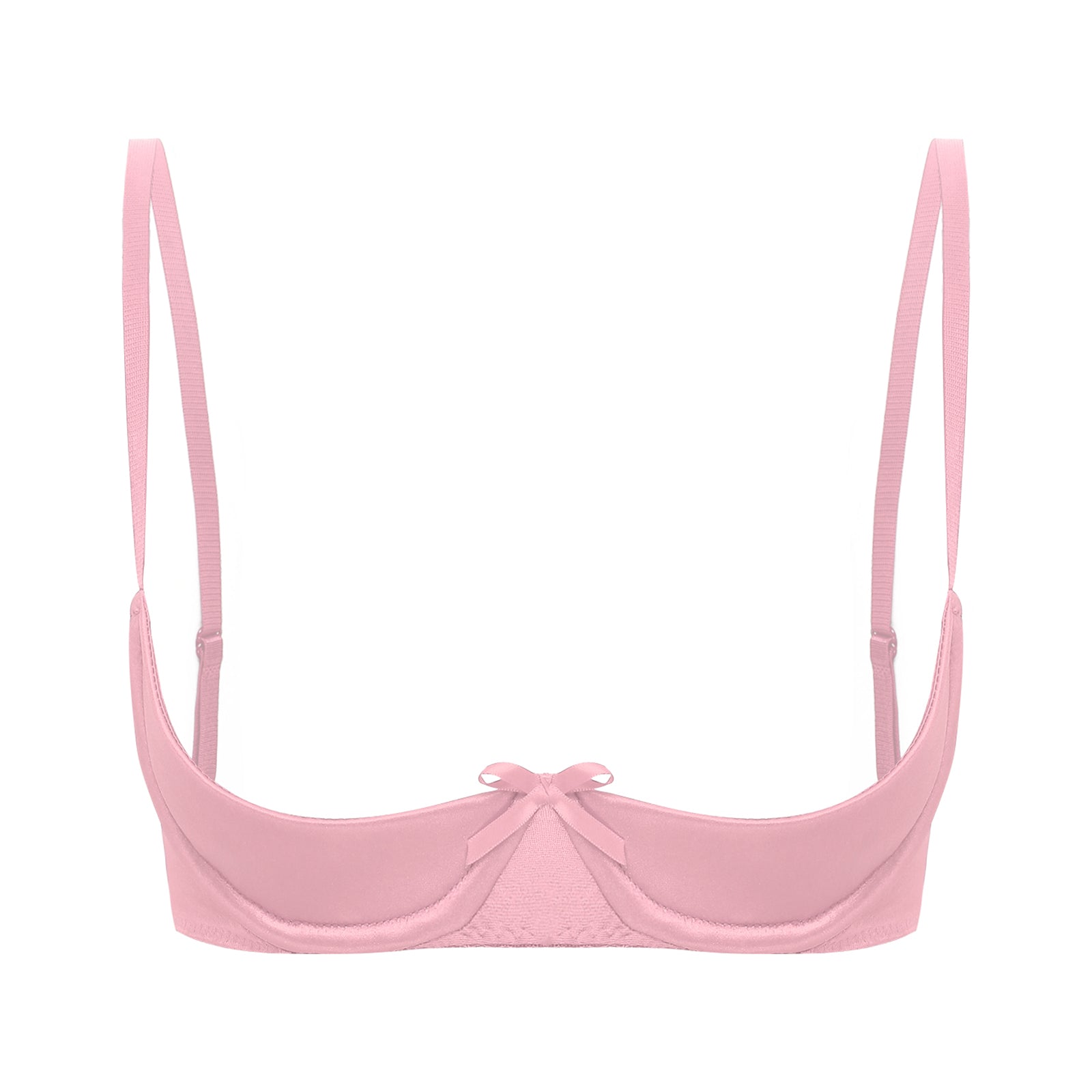 Satin Underwire Half-Cup Push-Up Bra