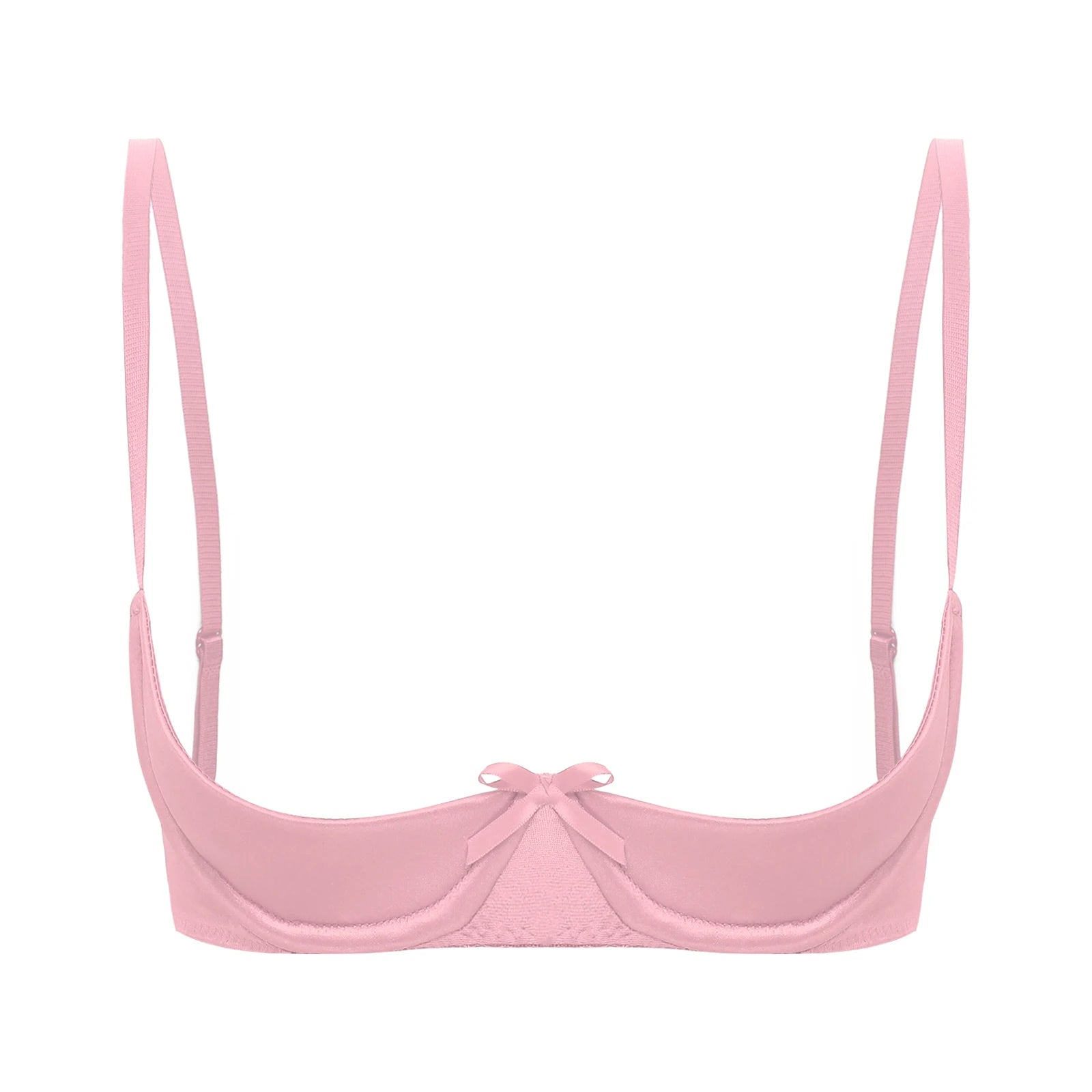 Satin Underwire Half-Cup Push-Up Bra