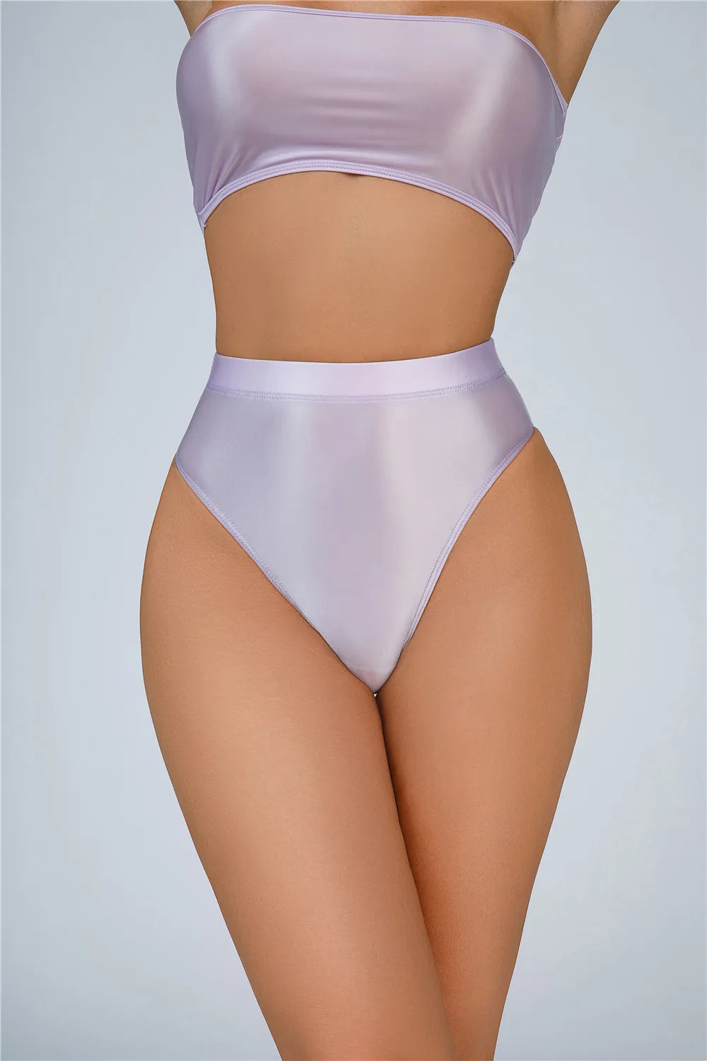 Sexy Women Shiny High Waist G-string Sheer Yoga Shaper Sexy Brief Candy Color Elastic T-Back Oil Glossy Thong UnderWear Dance