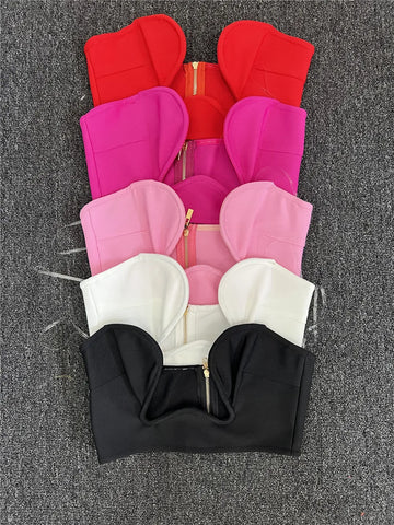 Sweetheart Neck Bandage Crop Top