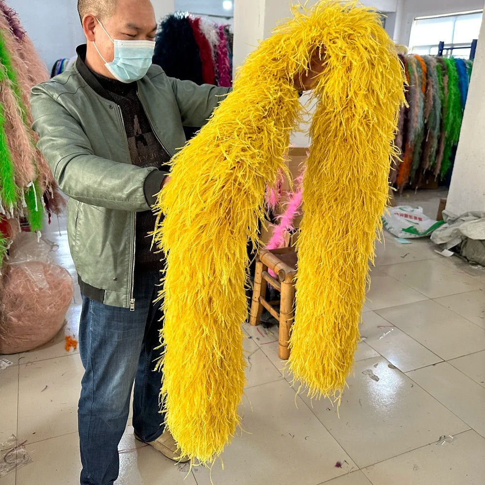 High-Density Ostrich Feather Performance Boa