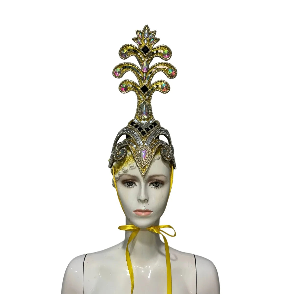 The Stardust Samba Queen – Premium Feathers & Rhinestones Carnival Headdress