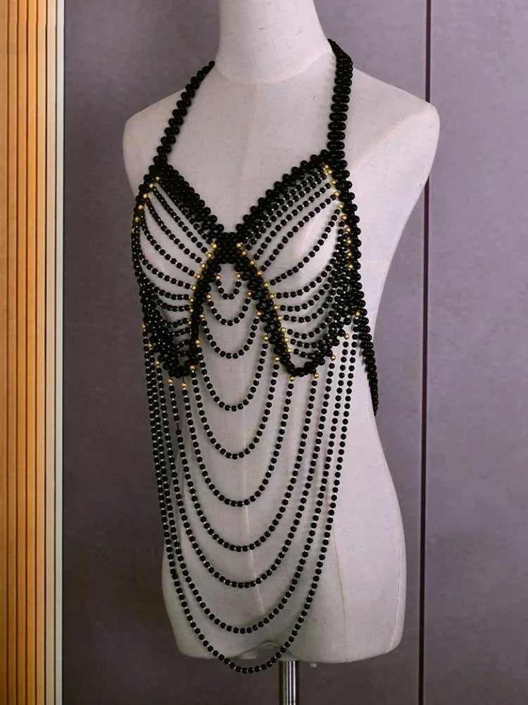 Pearl-Look Beaded Shoulder Shawl