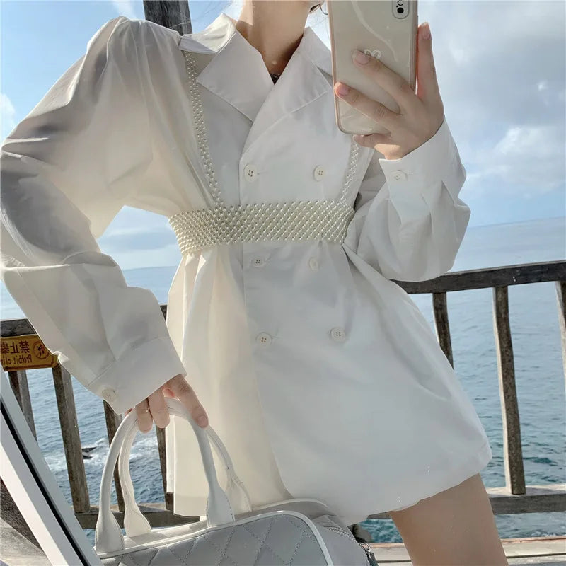 White Pearl-Look Costume Shoulder Shawl