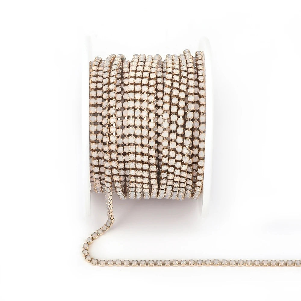 The Stardust Luminary Opal – Premium Opal & Porcelain Glass Rhinestone Cup Chain Trim