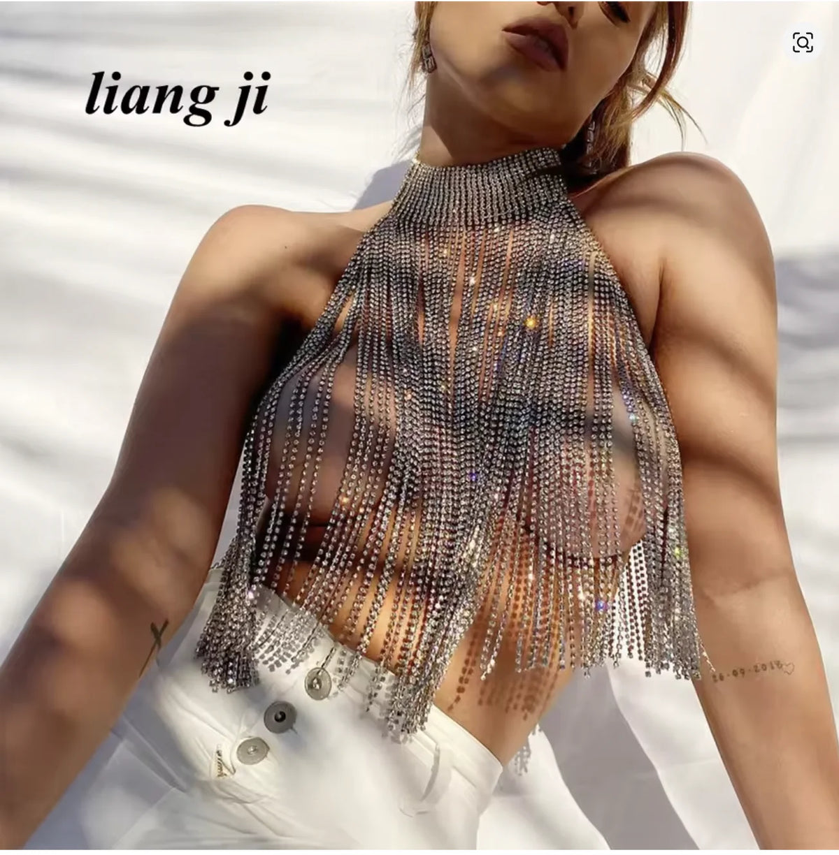 Crystal Tassel Chest Bra Chain