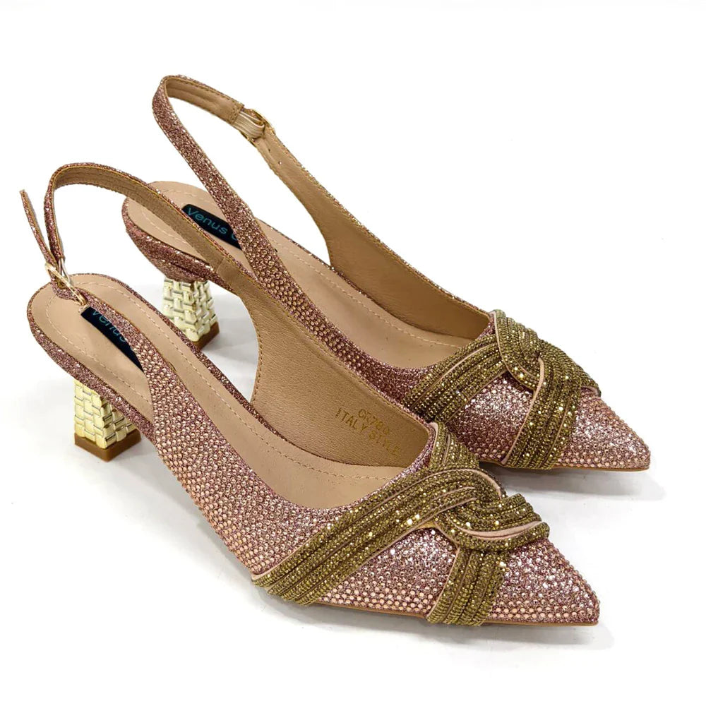 Rhinestone Shoes and Bag Set