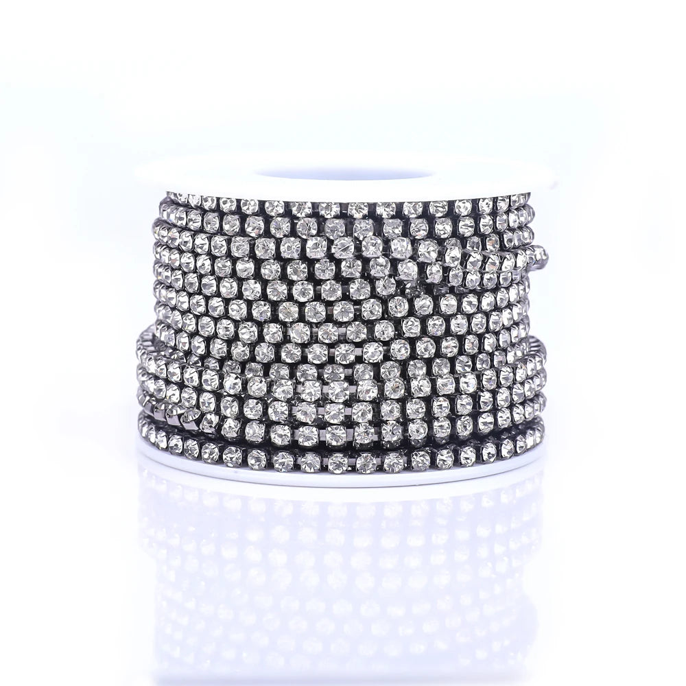 The Stardust Sparkle Cascade – Premium AAAA Glass Crystal Dense Rhinestone Cup Chain Trim