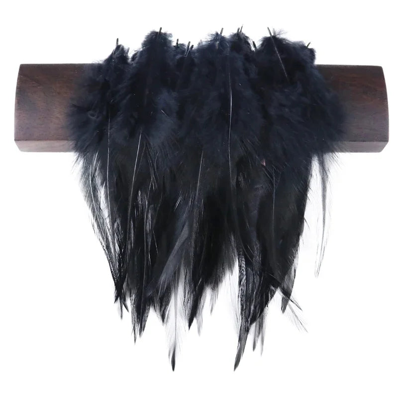 Natural Rooster Feather Fringe Trim 10-15cm