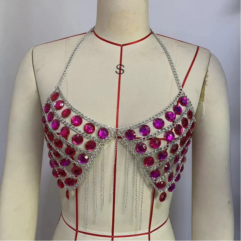 Acrylic Costume Bra Chain Top