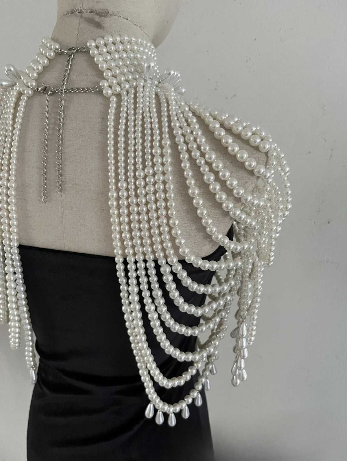 Simulated Pearl Costume Bra Body Chain